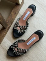 Aquazzura Crystal Embellished Mules / Sandals - Image 3