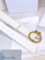 DIOR CD Navy Black Leather Belt - Image 4