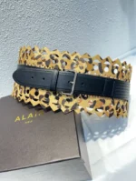 Alaïa Leopard Print Laser-Cut Leather Corset Belt - Image 3