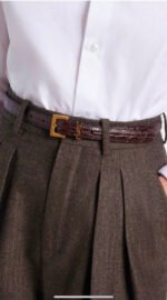Saint Laurent Cassandre Thin Leather Belt - Image 6
