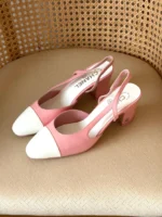 Chanel Two-Tone Slingback Pumps with CC Logo - Image 5