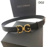 Dolce & Gabbana DG Baroque Logo Leather Belt