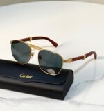 Cartier Première de Cartier Foldable Wood Navigator / Aviator Sunglasses (Folding Woods Collection) - Image 5