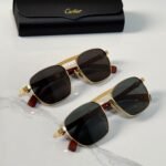 Cartier Première de Cartier Foldable Wood Navigator / Aviator Sunglasses (Folding Woods Collection)
