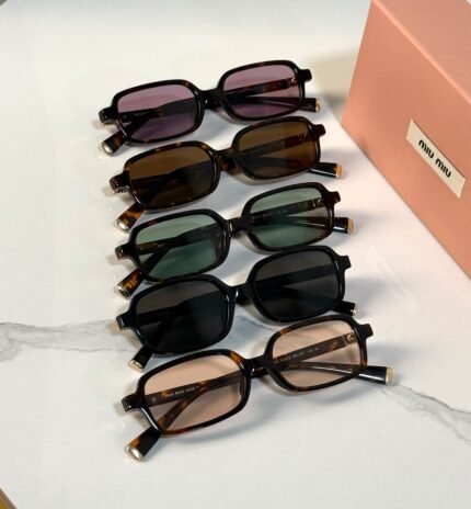 Miu Miu "Miu Regard" Rectangular Acetate Sunglasses