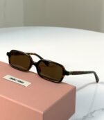 Miu Miu "Miu Regard" Rectangular Acetate Sunglasses - Image 3