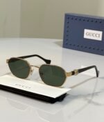 Gucci Geometric Rectangular Metal Sunglasses (Model: GG1593S / 1593) - Image 3