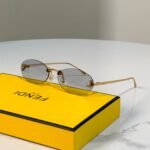 Fendi First Crystal Rimless Oval Sunglasses (Model: FE4075US / FE4075)