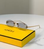 Fendi First Crystal Rimless Oval Sunglasses (Model: FE4075US / FE4075)
