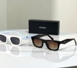 Prada Rectangular Flat-Top Acetate Sunglasses