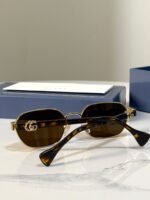 Gucci Geometric Rectangular Metal Sunglasses (Model: GG1593S / 1593) - Image 4