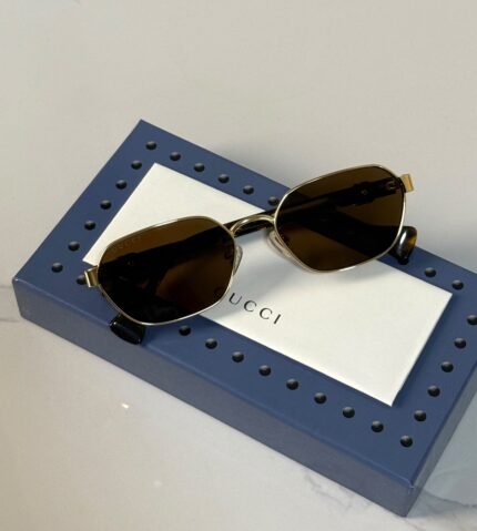 Gucci Geometric Rectangular Metal Sunglasses (Model: GG1593S / 1593)