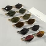 Gucci Geometric Diamond / Upside-Down Cat-Eye Metal Sunglasses (Model: GG1604S / 1604)