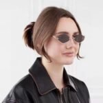 Gucci Geometric Diamond / Upside-Down Cat-Eye Metal Sunglasses (Model: GG1604S / 1604) - Image 11
